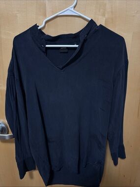 Aspesi Black V-Neck Lightweight Sweatshirt